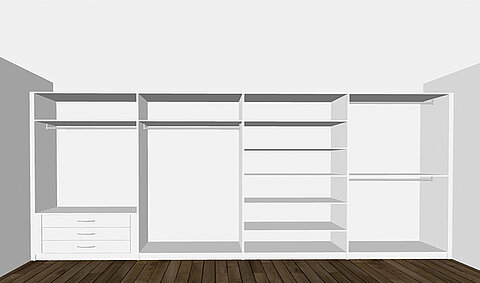 Closet with 4 sections
